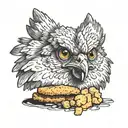 chicken nugget con cara tattoo design idea