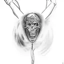 Create a tattoo that showcases your passion for sports and your role as a father, incorporating symbols representing each of your three sons. tattoo design idea