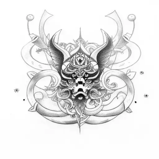 An intricate tattoo design combining the Gemini zodiac symbol and the A(2) RH(+) blood type tattoo design idea
