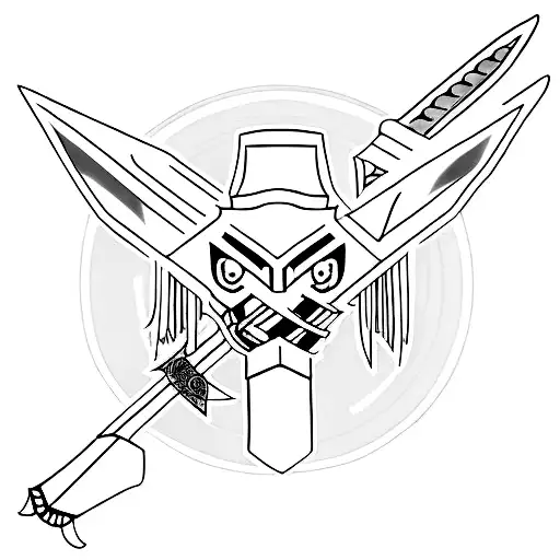 rukian sword from bleach anime tattoo design idea
