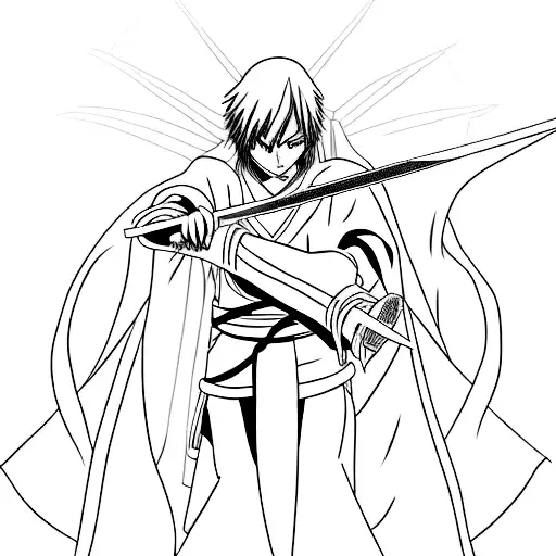 rukia sword from bleach anime tattoo design idea