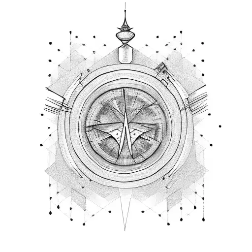 snare drums with cardinal points tattoo design idea