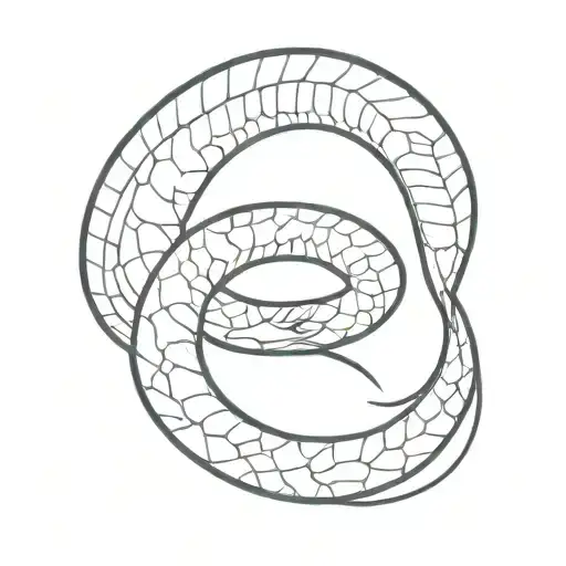 A minimalist tattoo of a sleeping snake tattoo design idea