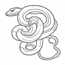 A minimalist tattoo of a sleeping snake tattoo design idea