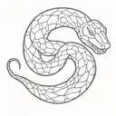 A minimalist tattoo of a sleeping snake tattoo design idea