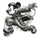 Mickey Mouse ballroom dancer with electrical circuit tattoo design idea