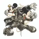 Mickey Mouse ballroom dancer with electrical circuit tattoo design idea