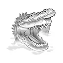 crocodile with a tumbuan from Rabaul  tattoo design idea