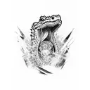 crocodile with a tumbuan from Rabaul  tattoo design idea