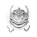 crocodile with a tumbuan from Rabaul  tattoo design idea