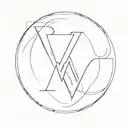V and M letter tattoo design idea