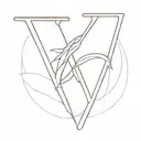 V and M letter tattoo design idea