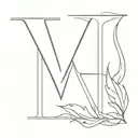 V and M letter tattoo design idea
