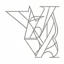 V and M letter tattoo design idea