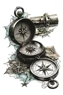 compass with shattered glass down my arm  tattoo design idea