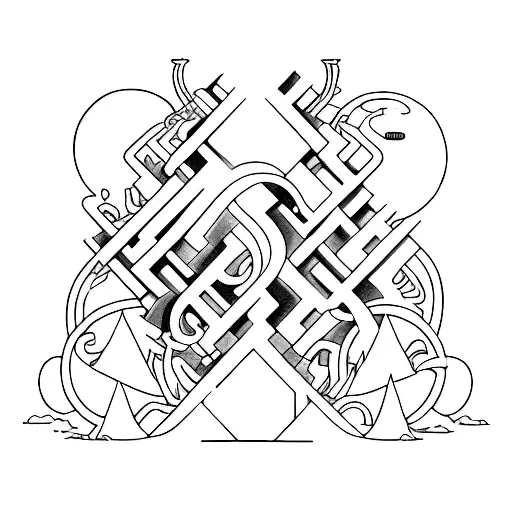 combination of Mac Miller albuma tattoo design idea