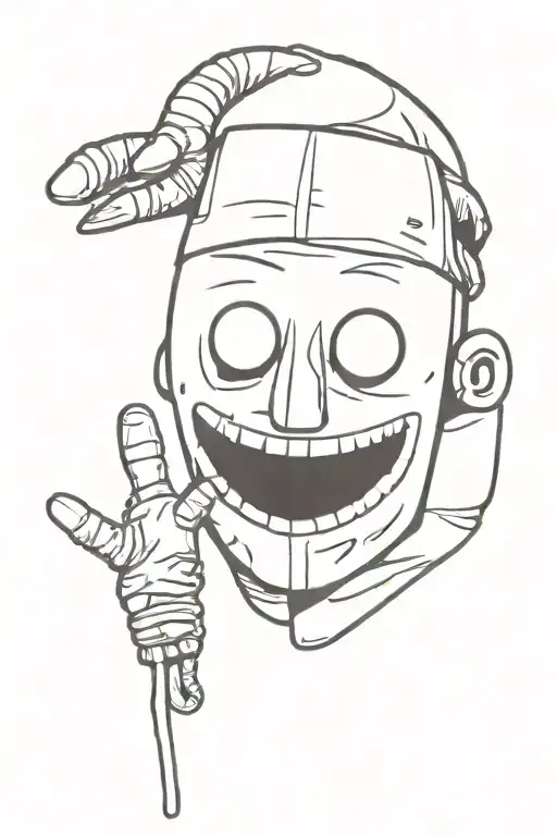 Freddy Kruegers glove wrapped around jasons mask tattoo design idea
