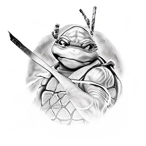 ninja turtles looking up tattoo design idea