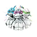 ninja turtles looking up tattoo design idea