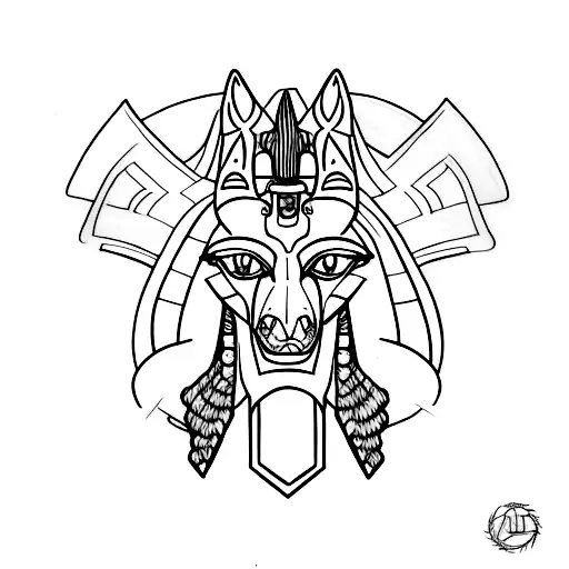 Anubis sideways tattoo design idea
