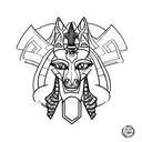Anubis sideways tattoo design idea
