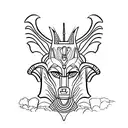 Anubis sideways tattoo design idea