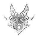 Anubis sideways tattoo design idea