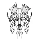 Anubis sideways tattoo design idea