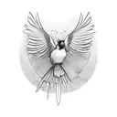 red cardinal, gray washed background tattoo design idea