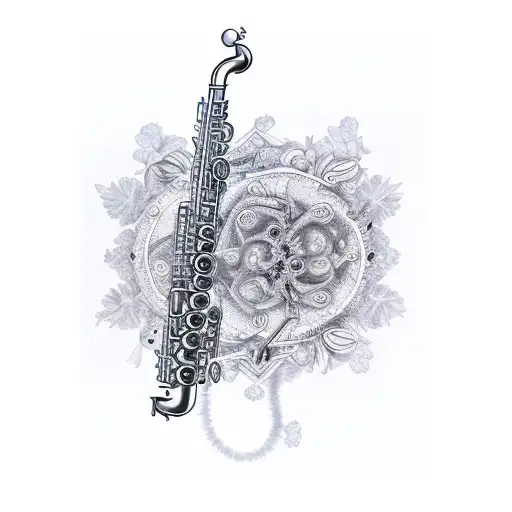 clarinet music tattoo design idea