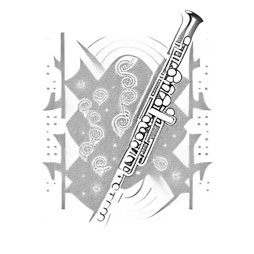 clarinet music tattoo design idea