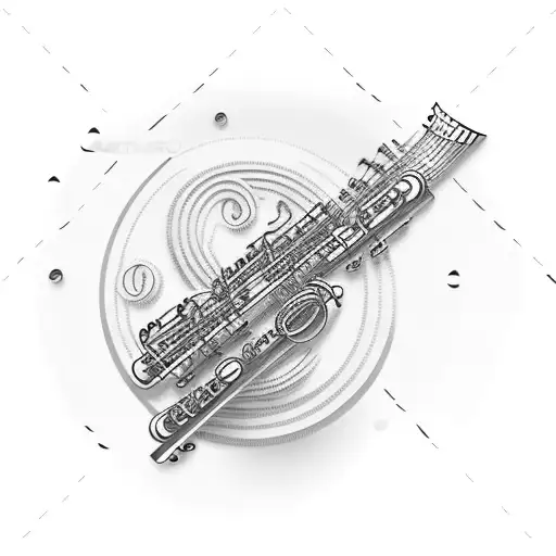 clarinet music tattoo design idea