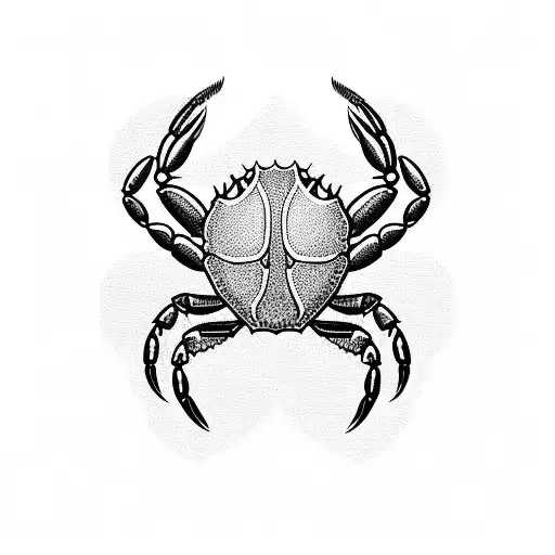 crab with shirt tattoo design idea
