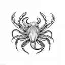 crab riding an octopus tattoo design idea