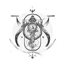 zodiac aquarius libra leo, hourglass, fine line work tattoo design idea