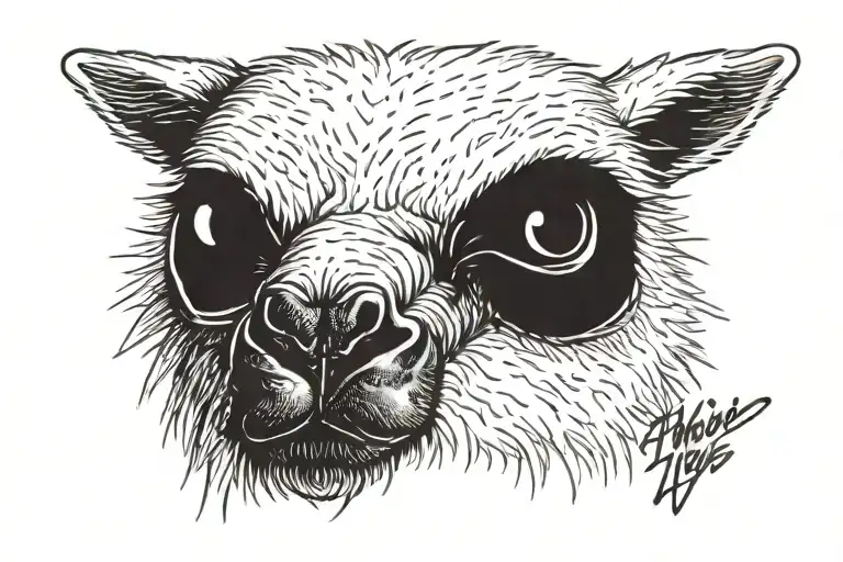 create a tattoo of alpacinos famous character "scarface's" eyes, with the words "the eyes chico, they never lie" tattoo design idea