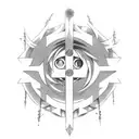 Combine elements from Steins Gate, Death Note, and Full Metal Alchemist in a single tattoo tattoo design idea