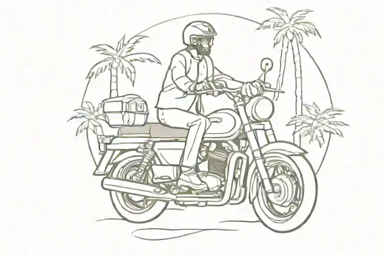 oasis & motorcycle riding tattoo design idea