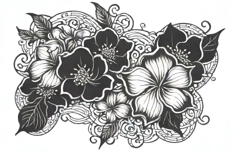 zach bryan how lucky are we lyrics intertwined in a flower tattoo design idea