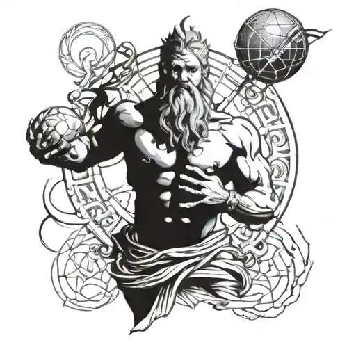 god atlas holding tattoo design idea