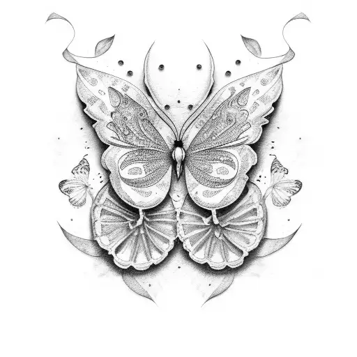 margaritas de 3 hojas con mariposas tattoo design idea