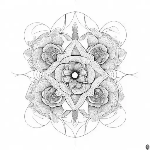 flor margarita de 3 hojas con mariposas tattoo design idea