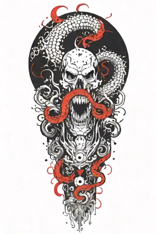Mythical God With Tentacles Teeth Claws Of Hades tattoo design idea