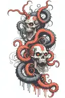 mythical god with tentacles teeth claws tattoo design idea