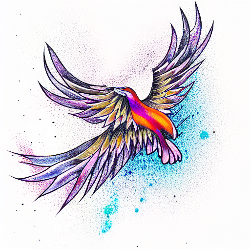 phoenix with mother earth  tattoo design idea