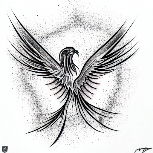 phoenix with mother earth  tattoo design idea