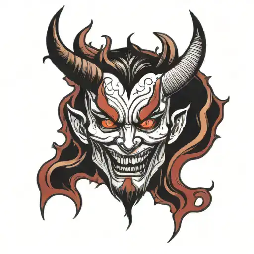 devil face tattoo design idea