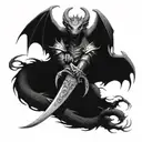 realistic  mideviel dragon wrapped around a dagger   tattoo design idea