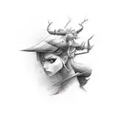 asexy Strong girl who has a ADHD and manik depression and architecture industrial designer  tattoo design idea