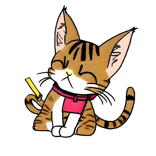 tabby cat smoking a joint tattoo design idea